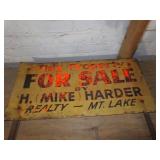 Metal H. Mike HARDER Property for sale sign