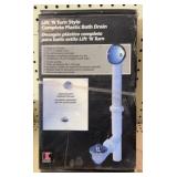 Complete plastic bathtub drain kit