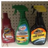 Turtle wax, armor all tire shine,