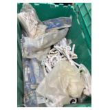 Tote of assorted sized PVC J hooks