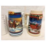 Budweiser Holiday Steins '02 & '03