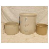 Group 3 Stoneware Crocks - Red Wing 2 gallon with