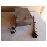 Horse Nails Box and Cast Iron Hooks