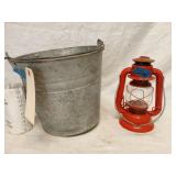 Deitz #50 & #8 Galv Bucket *bow btm