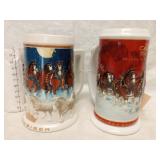 Budweiser Holiday Steins '04 & '05 -25th Annivers