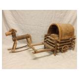 Primitive Rocking Horse & Wagon