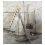 Pick axes, railroad ballers, splitting ax