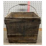 Vintage wooden bird seed crate