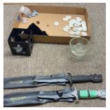 Knives letter tiles medicine grinder
