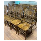 10 Matching Press Back Dining Table Chairs