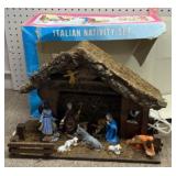 Vintage Italian Nativity set hand painted