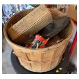 Bushel basket of toys and misc