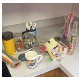 Pencils, Superman cup, IH tractor cup, cartoon