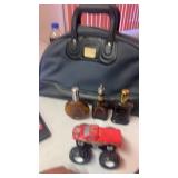 Toy truck & after shave bottles