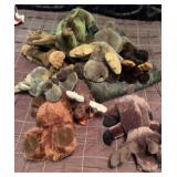 Lot of stuffed moose