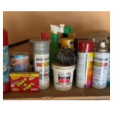 Lot misc paints, fishing reel soaps