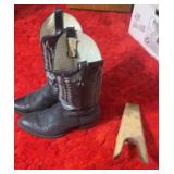 Pair of cowtown leather western boots and boot