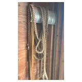 Snow shovel and ropes