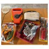 Rope, tape measure, tow strap