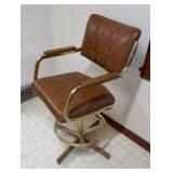 Leather bar stool swivels