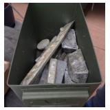 Metal Ammo box and scrap Lead