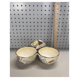 VTG Clay Art Buon 3-Compartment Condiment Dip