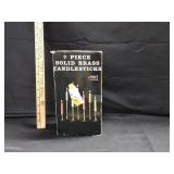 7pc. Solid Brass Candlestick Holders