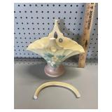 VTG Hull Pottery Floral Basket Handle is broken