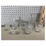 VTG Crystal Glass Bowls, Vases, Toothpick Holders