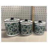 VTG Francipans Enamelware Paisley Canister Set