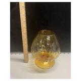 VTG Empoli Amber Glass Footed Vase