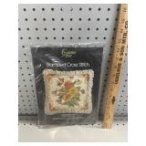 Golden Bee Stamped Cross Stitch Pansies