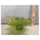 VTG Westmoreland Satin Green Glass Bowl
