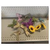 Glittery Butterfly, Flower, Bird Ornaments &