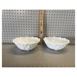 (2) VTG White Milk Indiana Glass ï¿½Wild Roseï¿½
