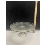 VTG Jeanette Glass Harp Cake Stand