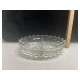 VTG Fostoria American Clear Glass Divided Bowl