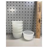 (6) Glassbake White Milk Glass Ramekin
