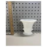 VTG White Milk Glass Vase Lily Flower Design