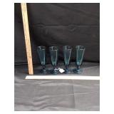(4) Blue West Elm Glasses