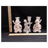 (3) Royal Sealy Porcelain Cherub Candlestick