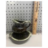 VTG Hull Pottery Imperial Line Pitcher & Saucer