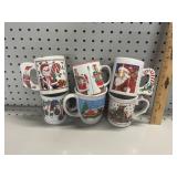 (6) VTG Christmas Mugs