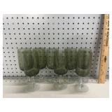 (8) VTG Green Fostoria ï¿½Glamourï¿½ Wine Glasses