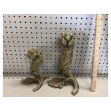 VTG Carved Glitwood Candle Holders