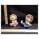 1960s Porcelain Bisque Boy & Girl Figurines