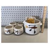 VTG West Bend Bean Pot & Bowls