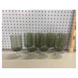 (8) VTG Green Fostoria ï¿½Glamourï¿½ Wine Glasses