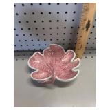 VTG California Pottery Pink Leaf Dish