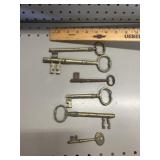 (6) VTG Brass Keys